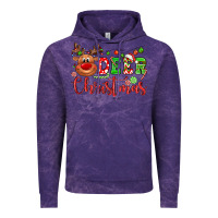 Cloud Purple Deer Christmas reindeer Vintage Hoodie - NancyCooperArtShop