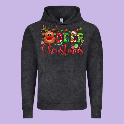 Deer Christmas Reindeer Vintage Hoodie Designed By Nancycooperartshop