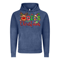 Vintage Denim Deer Christmas reindeer Vintage Hoodie - NancyCooperArtShop