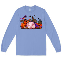 Colony Blue Halloween Baby Pig Long Sleeve Tee - RanaPortraitStore