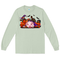 Matcha Halloween Baby Pig Long Sleeve Tee - RanaPortraitStore