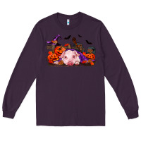 Plum Halloween Baby Pig Long Sleeve Tee - RanaPortraitStore