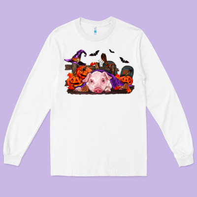 Halloween Baby Pig Long Sleeve Tee Designed By Ranaportraitstore