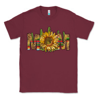 Burgundy Western Mom With Sunflower Classic Tee - BundleAndBundleShop