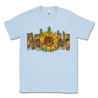 Dusty Blue Western Mom With Sunflower Classic Tee - BundleAndBundleShop