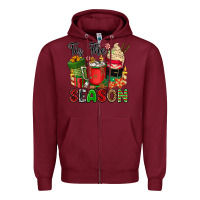 Burgundy tis the season Zipper Hoodie - CowGirlArtShop