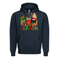 Navy tis the season Zipper Hoodie - CowGirlArtShop