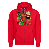 Red tis the season Zipper Hoodie - CowGirlArtShop