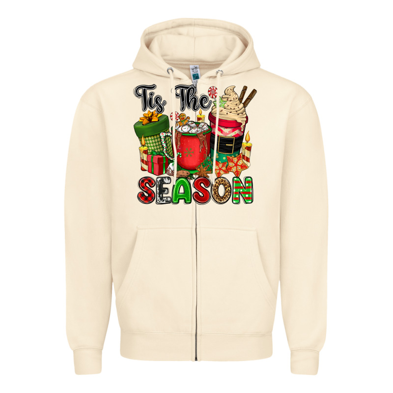 Tis The Season Zipper Hoodie by CowGirlArtShop | Teevron