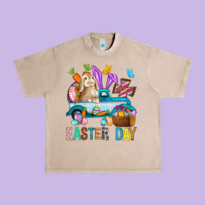 Easter Day With Truck Urban Heavy Tee Designed By Bundleandbundleshop