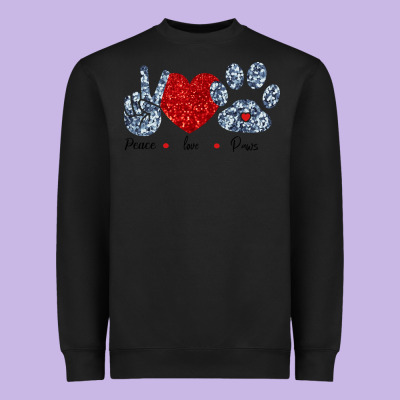 Peace Love Paws Heavyweight Sweatshirt Designed By Bettercallsaul