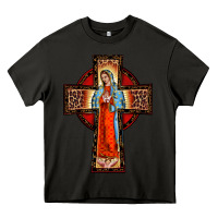 Asphalt lady of guadalupe leopard cross Heavy Core Tee - BarkalooDesign