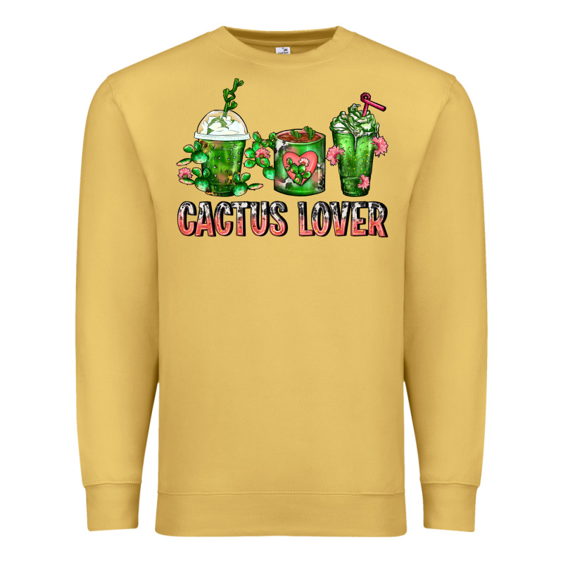 Cactus Lover Cactus Coffee Cups Premium Sweatshirt by FaDigitalArtStudio | Teevron
