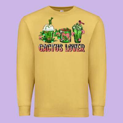 Cactus Lover Cactus Coffee Cups Premium Sweatshirt Designed By Fadigitalartstudio