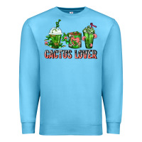 Ocean Blue Cactus Lover Cactus Coffee Cups Premium Sweatshirt - FaDigitalArtStudio