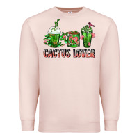 Pale Pink Cactus Lover Cactus Coffee Cups Premium Sweatshirt - FaDigitalArtStudio