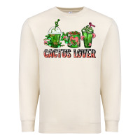 Sandshell Cactus Lover Cactus Coffee Cups Premium Sweatshirt - FaDigitalArtStudio
