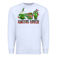 White Cactus Lover Cactus Coffee Cups Premium Sweatshirt - FaDigitalArtStudio