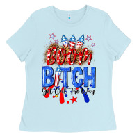 Baby Blue boom bitch get out the way Ladies Tee - NancyCooperArtShop