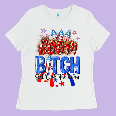 Boom Bitch Get Out The Way Ladies Tee Designed By Nancycooperartshop