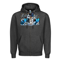 Charcoal Heather let it snow Zipper Hoodie - CowGirlArtShop