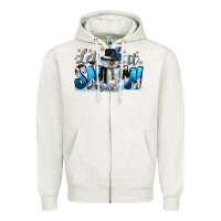 Oatmeal Heather let it snow Zipper Hoodie - CowGirlArtShop