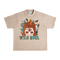 French Oak Western İndian Wild Soul With Braid Hair Woman Urban Heavy Tee - BundleAndBundleShop