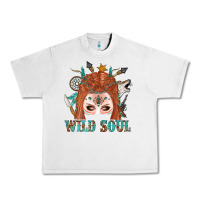 Lunar Rock Western İndian Wild Soul With Braid Hair Woman Urban Heavy Tee - BundleAndBundleShop