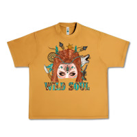 Peanut Butter Western İndian Wild Soul With Braid Hair Woman Urban Heavy Tee - BundleAndBundleShop