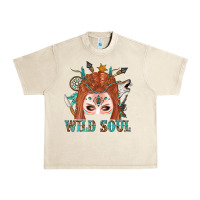 Sandshell Western İndian Wild Soul With Braid Hair Woman Urban Heavy Tee - BundleAndBundleShop