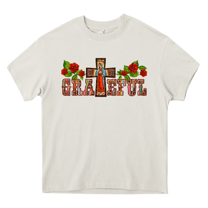 Grateful Guadalupe Cross Heavy Core Tee by BarkalooDesign | Teevron