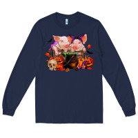 Navy halloween pigs Long Sleeve Tee - RanaPortraitStore