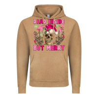 Vintage Camel Dead inside but merry pink Christmas skeleton Vintage Hoodie - NancyCooperArtShop