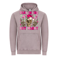 Vintage Zinc Dead inside but merry pink Christmas skeleton Vintage Hoodie - NancyCooperArtShop