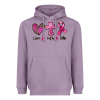 Lavender Love Faith cure Breast Cancer Heavyweight Hoodie - FaDigitalArtStudio