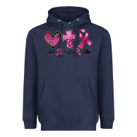Navy Love Faith cure Breast Cancer Heavyweight Hoodie - FaDigitalArtStudio