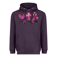 Plum Love Faith cure Breast Cancer Heavyweight Hoodie - FaDigitalArtStudio