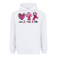 White Love Faith cure Breast Cancer Heavyweight Hoodie - FaDigitalArtStudio