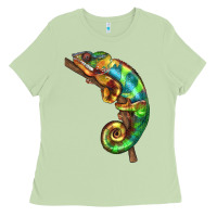 Matcha Chameleon Lizard Illustrations Ladies Tee - LillyAllenDesigns