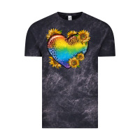 Cloud Black Pride Heart And Sunflower Vintage Tee - BundleAndBundleShop