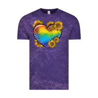 Cloud Purple Pride Heart And Sunflower Vintage Tee - BundleAndBundleShop