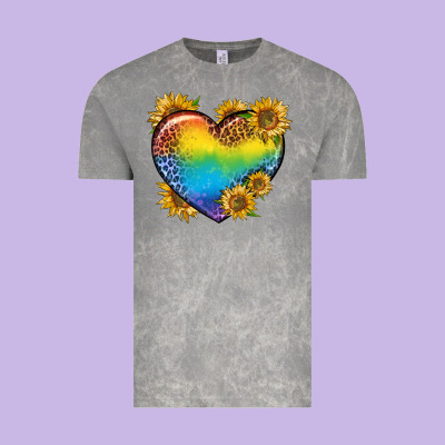 Pride Heart And Sunflower Vintage Tee Designed By Bundleandbundleshop