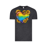Vintage Black Pride Heart And Sunflower Vintage Tee - BundleAndBundleShop