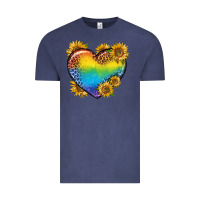Vintage Denim Pride Heart And Sunflower Vintage Tee - BundleAndBundleShop