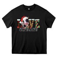 Black love Christmas cow Heavy Core Tee - Jasminsmagicworld