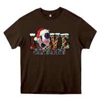 Chocolate Brown love Christmas cow Heavy Core Tee - Jasminsmagicworld