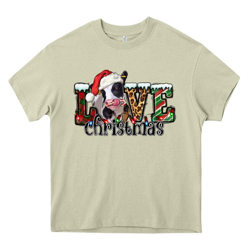 Love Christmas Cow Heavy Core Tee by Jasminsmagicworld | Teevron