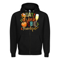 Black eat drink and be thankful Zipper Hoodie - CowGirlArtShop