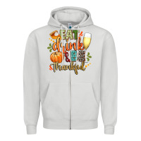 Dove Grey eat drink and be thankful Zipper Hoodie - CowGirlArtShop