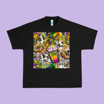 Mardi Gras Coffee Cups And Donut With Cowhide Urban Heavy Tee Designed By Bundleandbundleshop